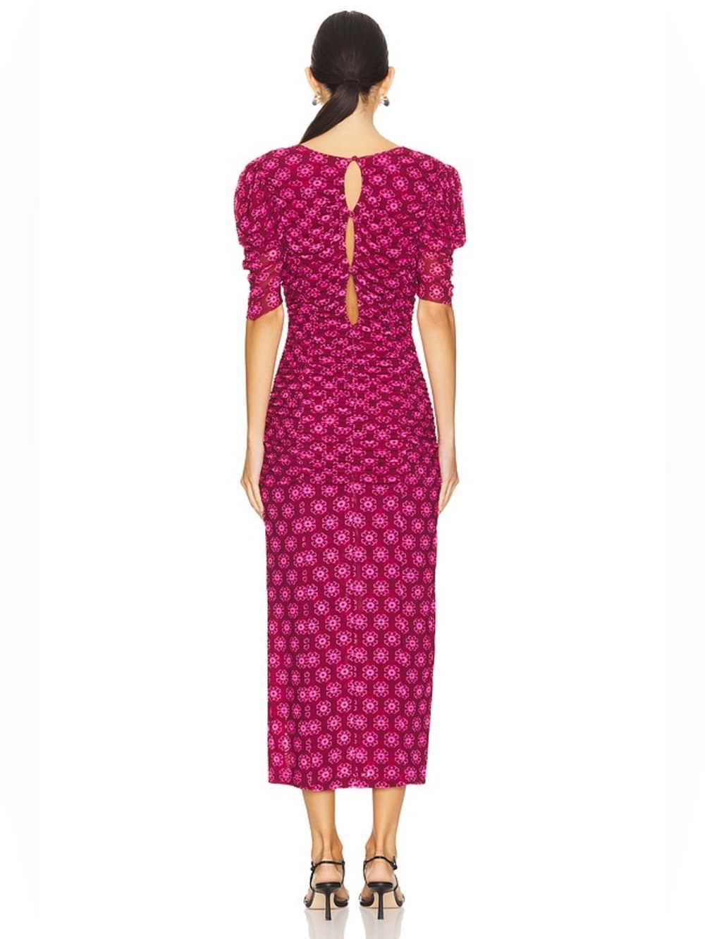 Free People | Briella Midi Dress in Fuchsia Combo